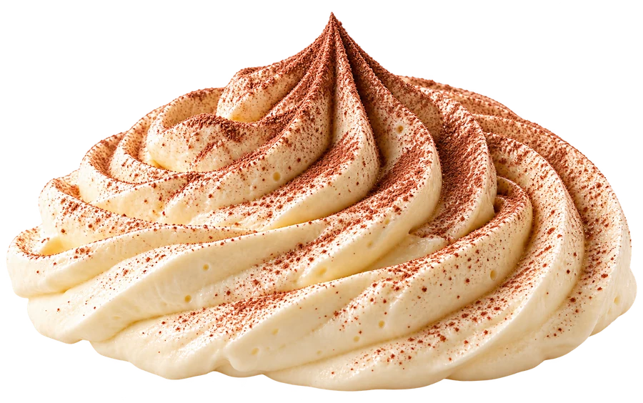 Hand-piped mascarpone